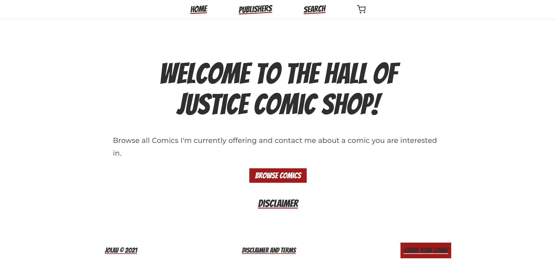 Sample of the Homepage