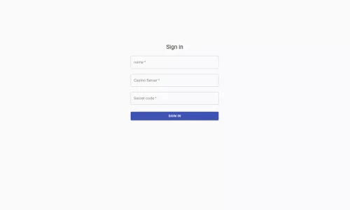 Sample of the login screen